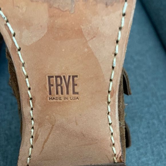 FRYE Sabrina brown suede double buckle boots - Picture 12 of 15